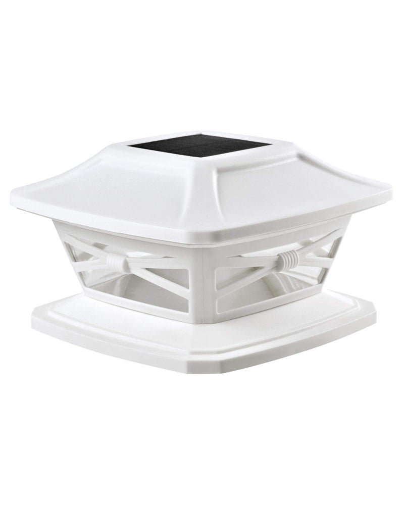 Davinci Lighting Flexfit Solar Outdoor Post Cap Lights - Includes Bases for 4x4 5x5 6x6 Wooden Posts - Bright LED Light - Pearl White (1 Pack) - Image 1
